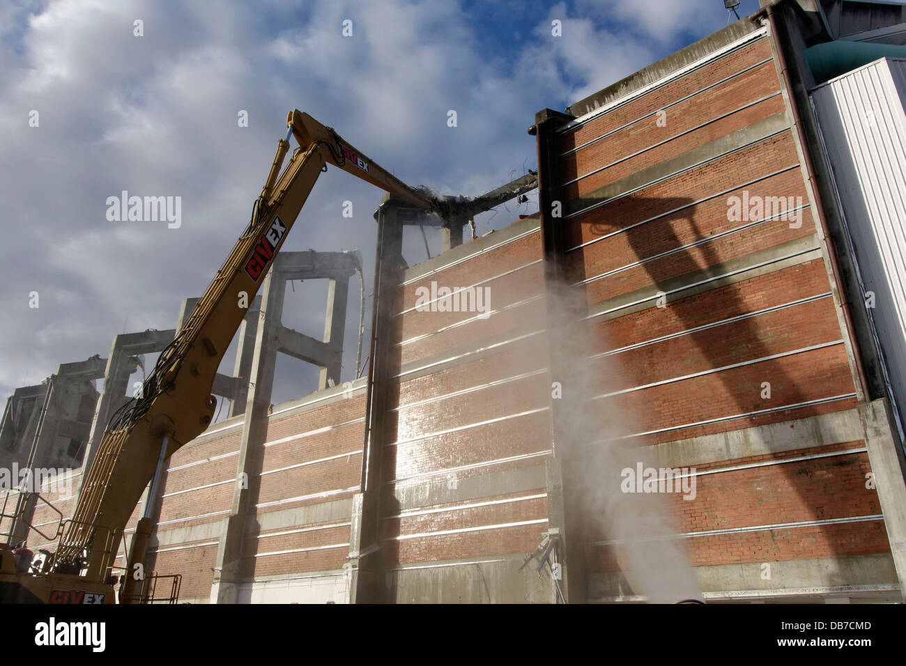 Demolition of the Perth Superdome building in July/ August 2013, Western Australia Stock Photo