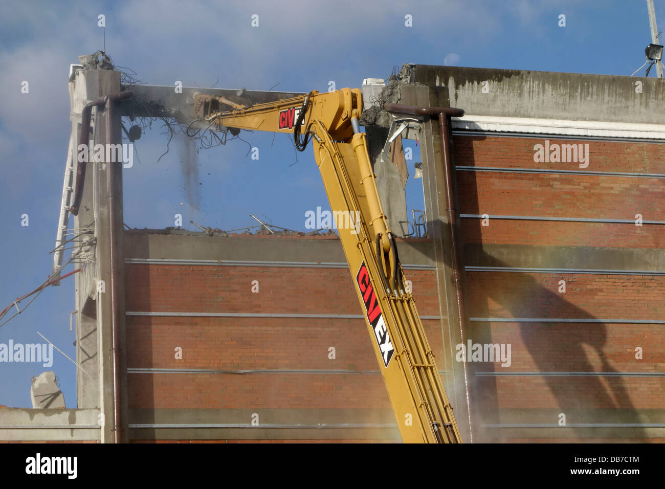 Demolition of the Perth Superdome building in July/ August 2013, Perth Western Australia Stock Photo