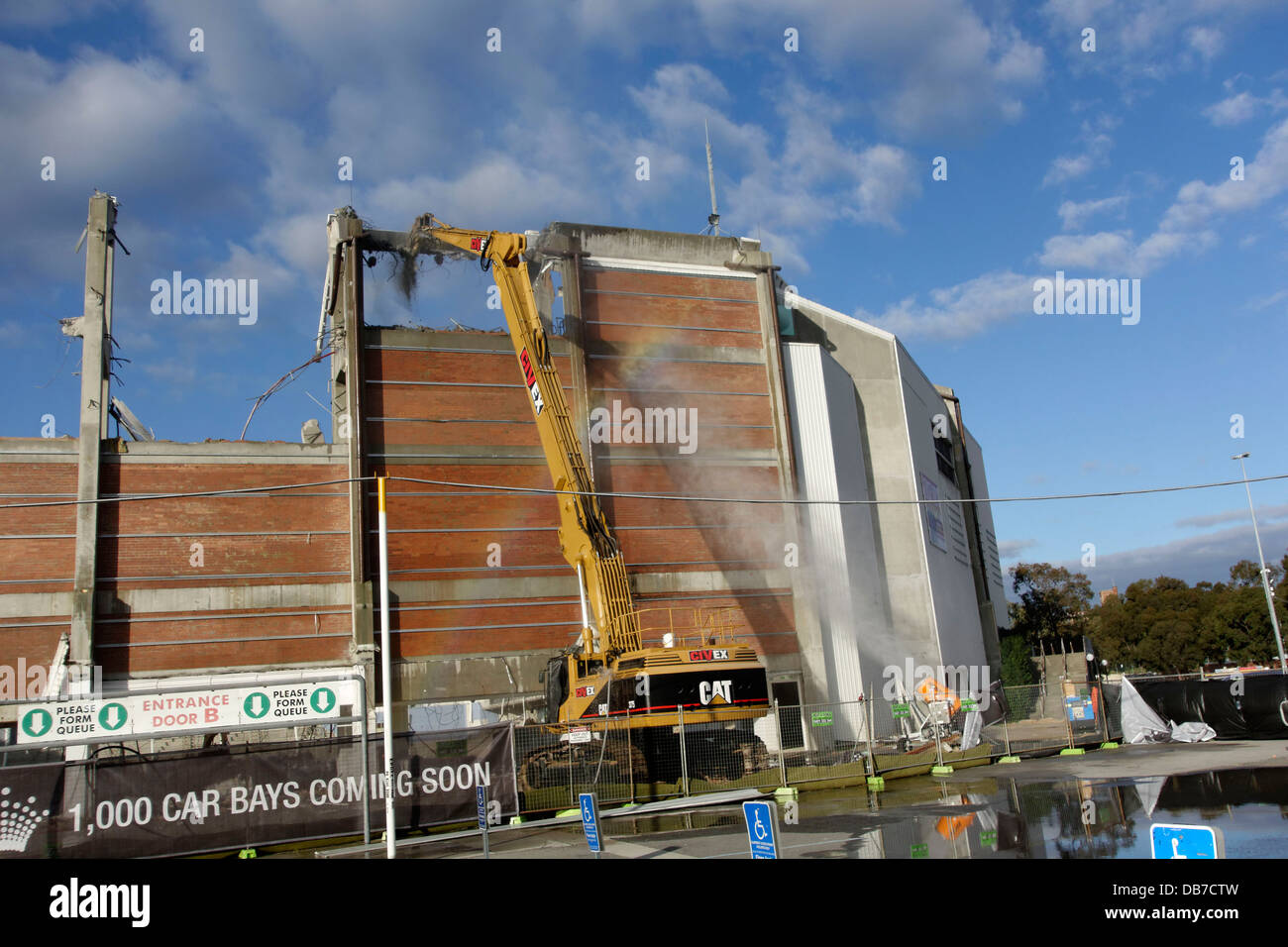 Demolition of the Perth Superdome building in July/ August 2013,  Perth Western Australia Stock Photo