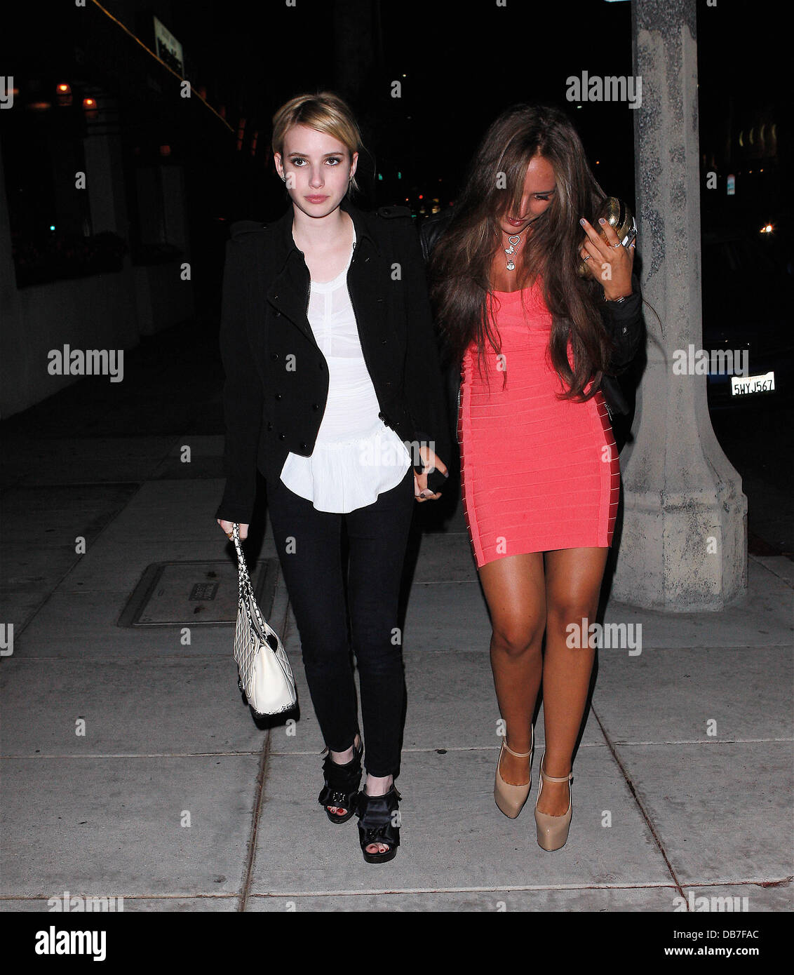 Emma Roberts and Chloe Green leaving Matsuhisa restaurant Los Angeles