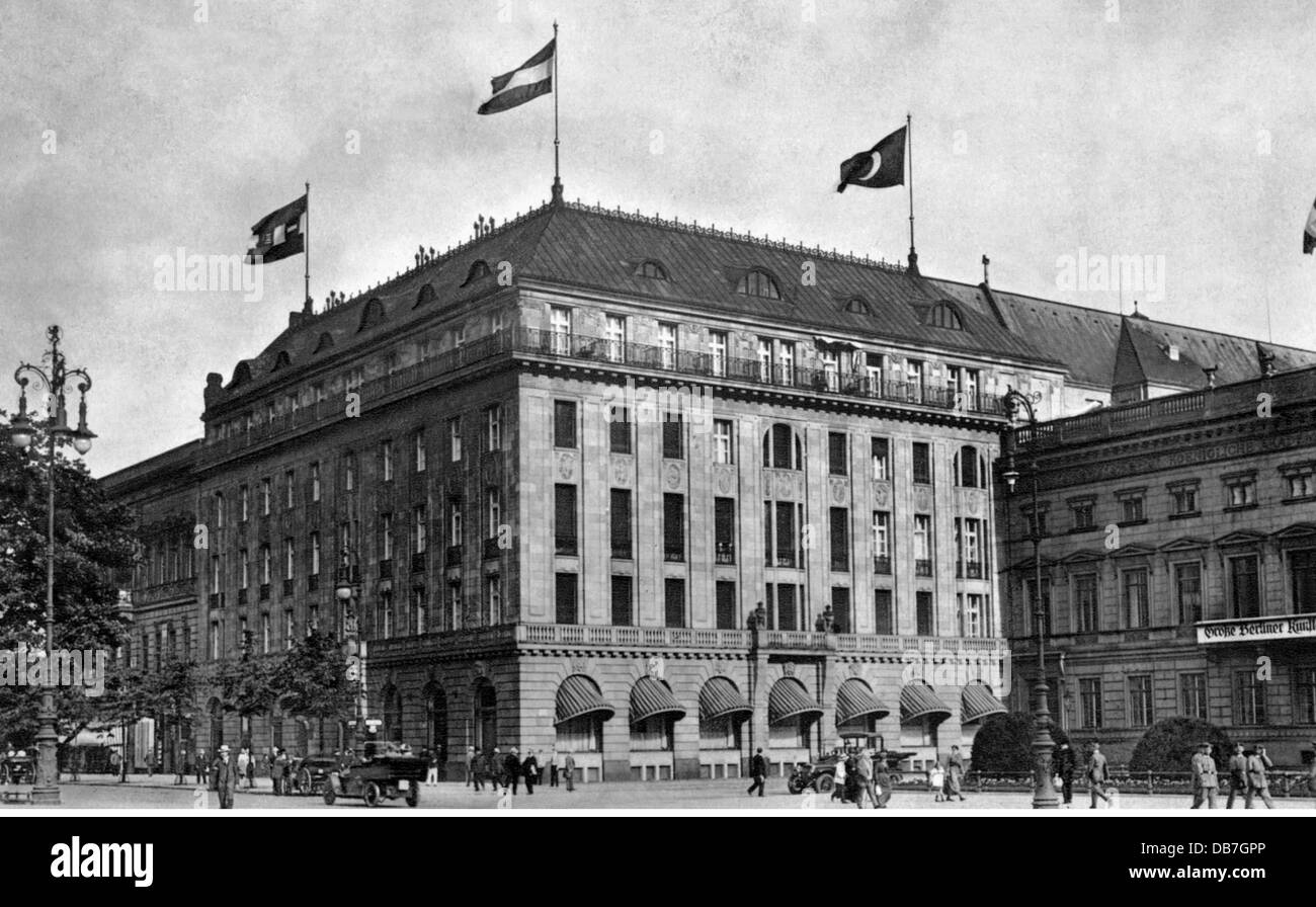 geography / travel, Germany, Berlin, gastronomy, Hotel 'Adlon', exterior view, circa 1910, Additional-Rights-Clearences-Not Available Stock Photo