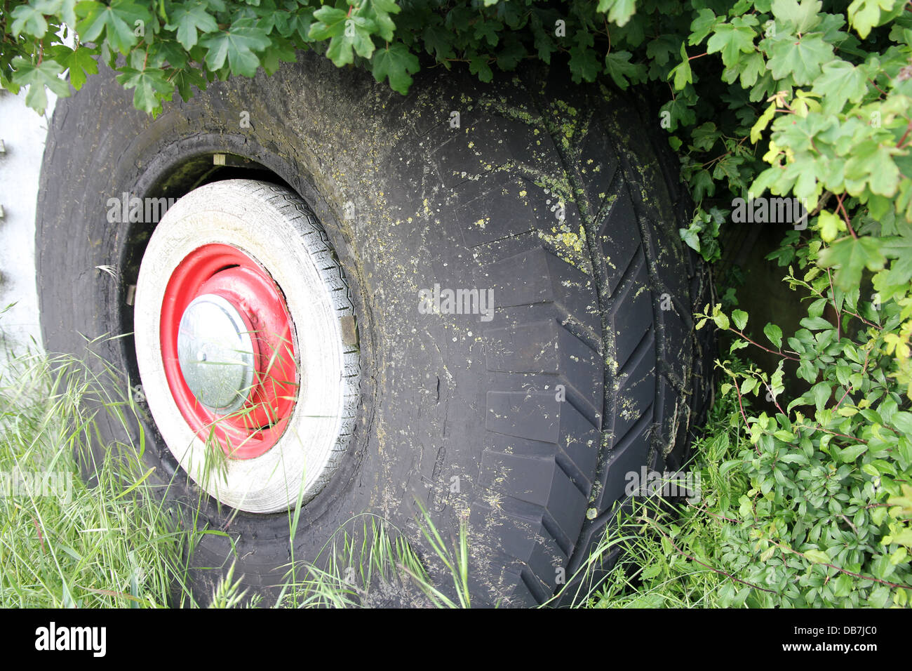 World War Two bomber tyre Stock Photo