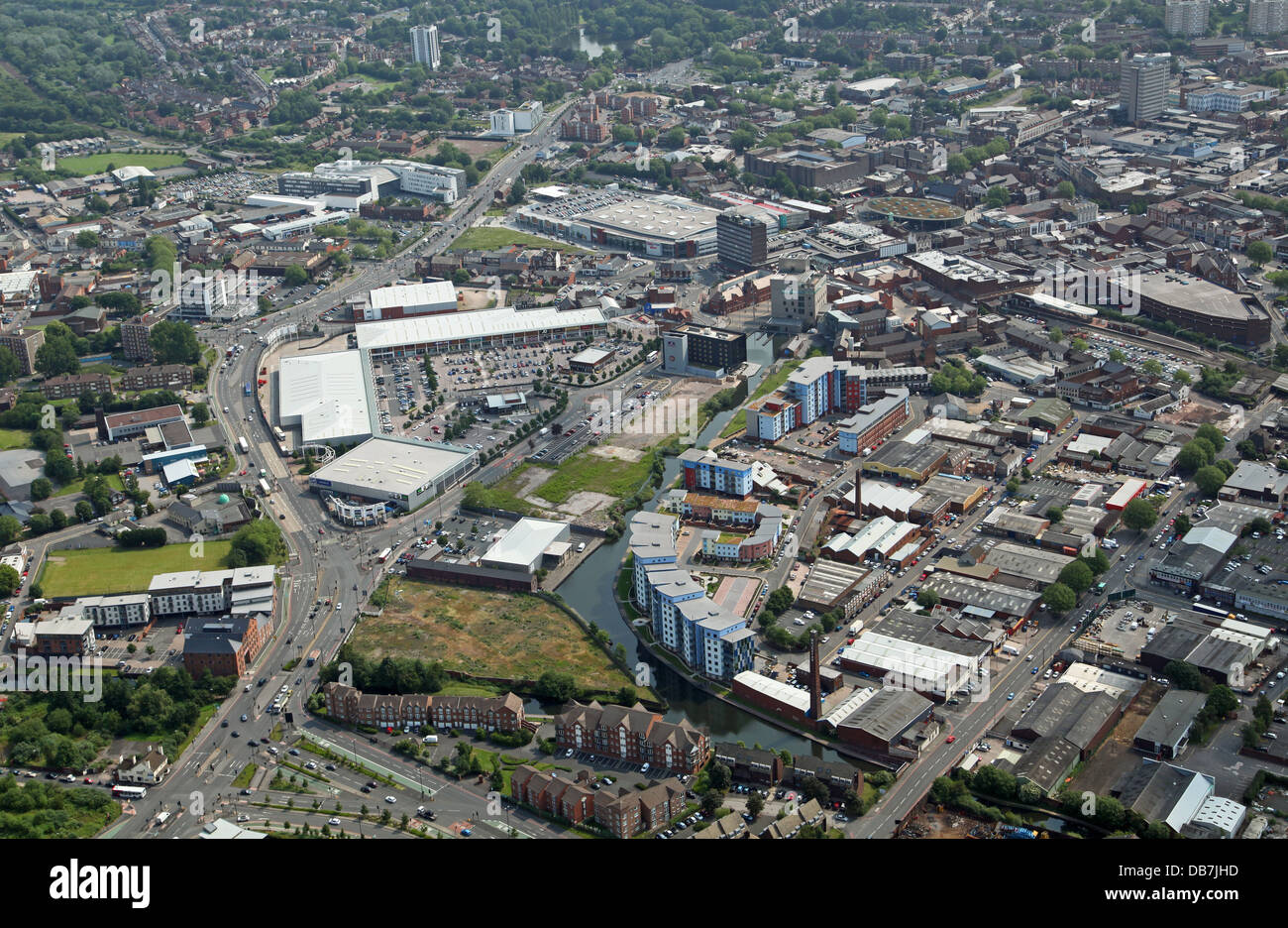 aerial view of the West Midlands town of Walsall Stock Photo
