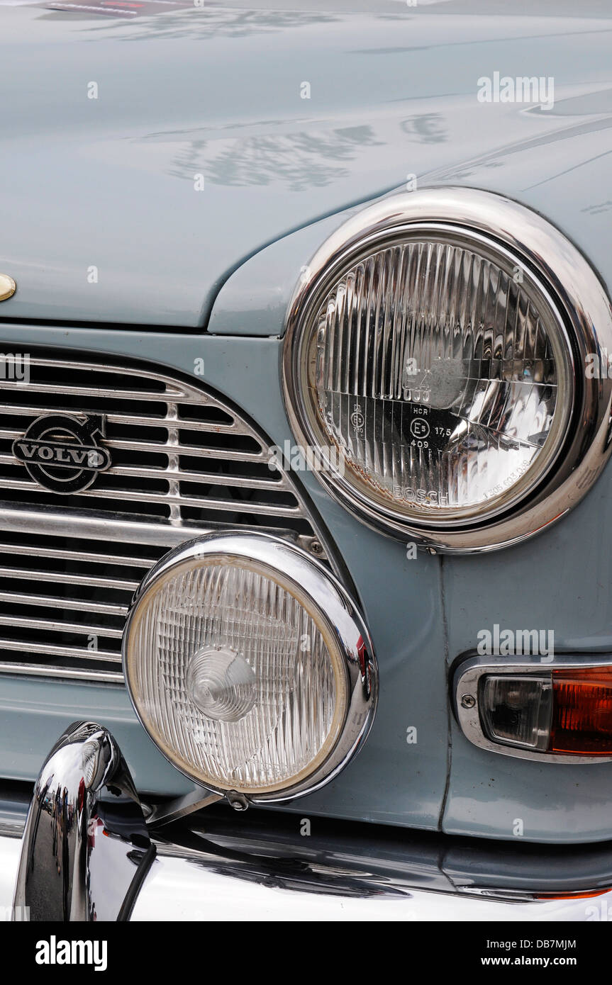 Headlights, front view, Volvo, Swedish vintage car Stock Photo