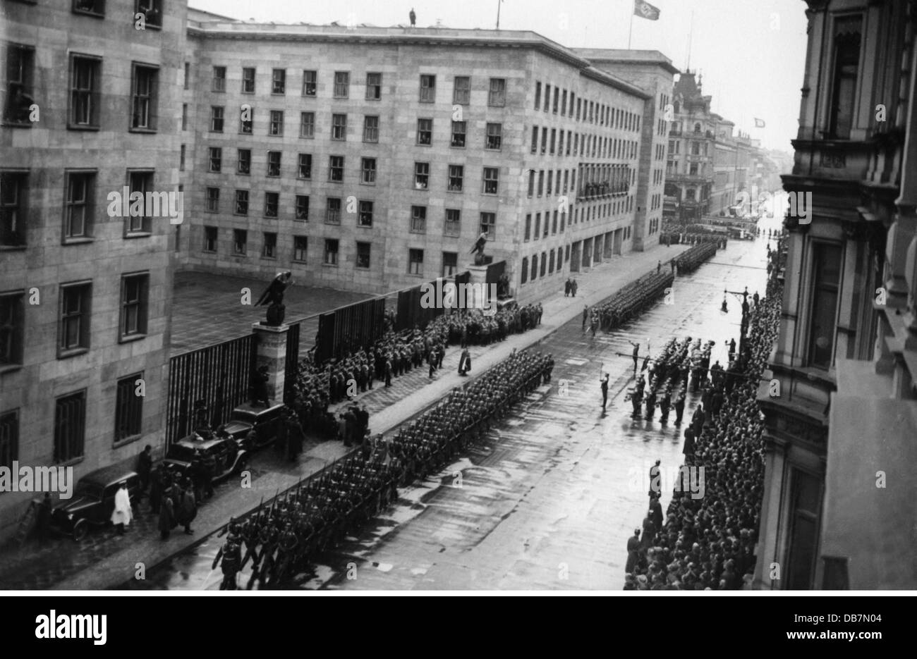 Nazism / National Socialism, military, Luftwaffe (German Air Force), military review at day of the Luftwaffe, Ministery of Aviation, Wilhelmstrasse, Berlin, 1.3.1938, Additional-Rights-Clearences-Not Available Stock Photo