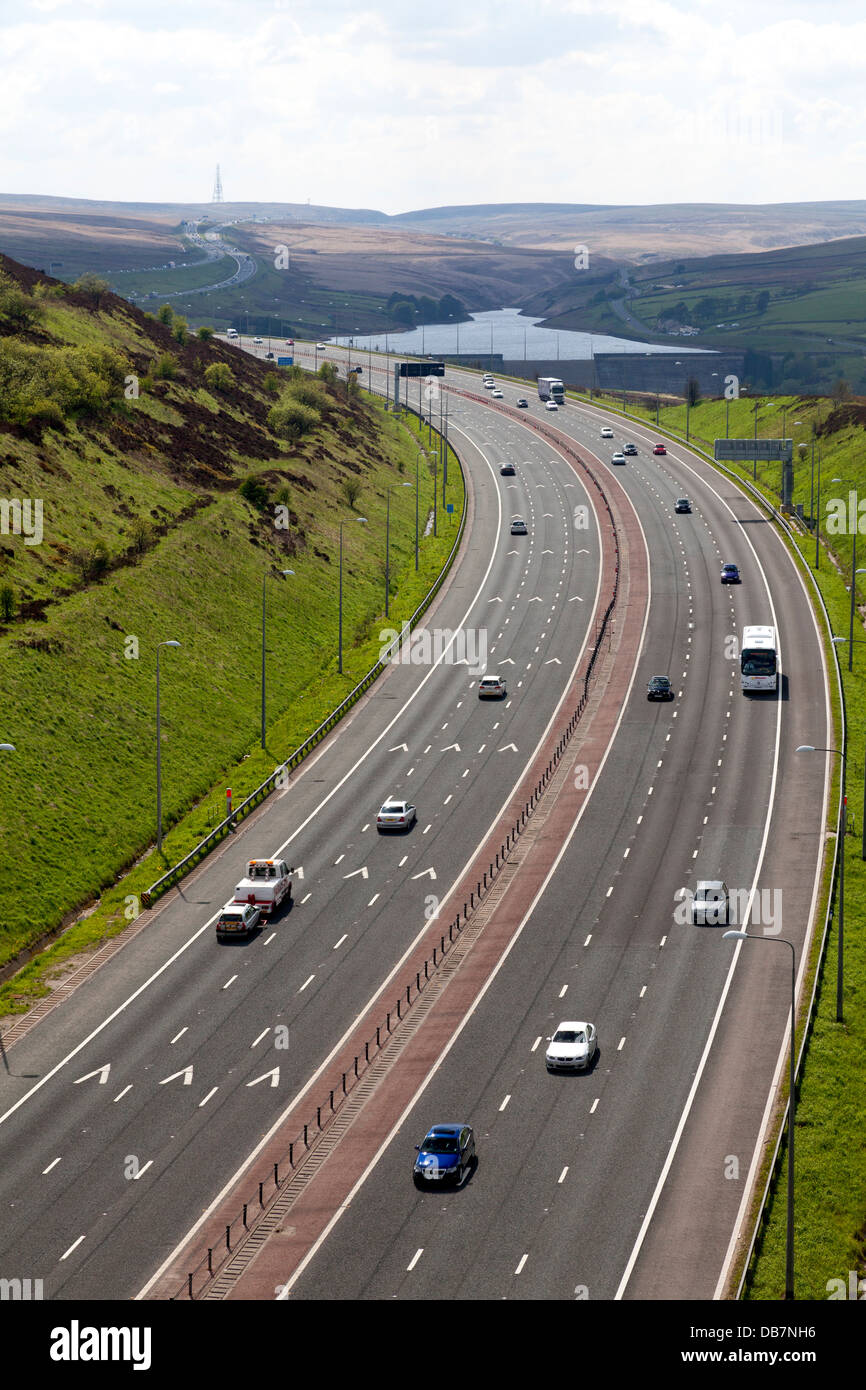 The M62 seen from Scammonden Bridge, West Yorkshire Stock Photo
