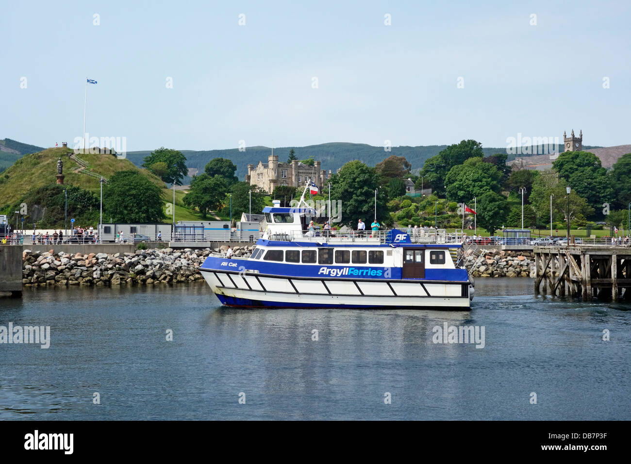 Passenger ferry Ali Cat operated by Argyll Ferries arrives at Dunoon