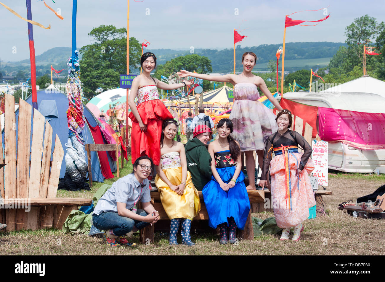 Glastonbury Festival 2013 A music and dance act in the Healing Field