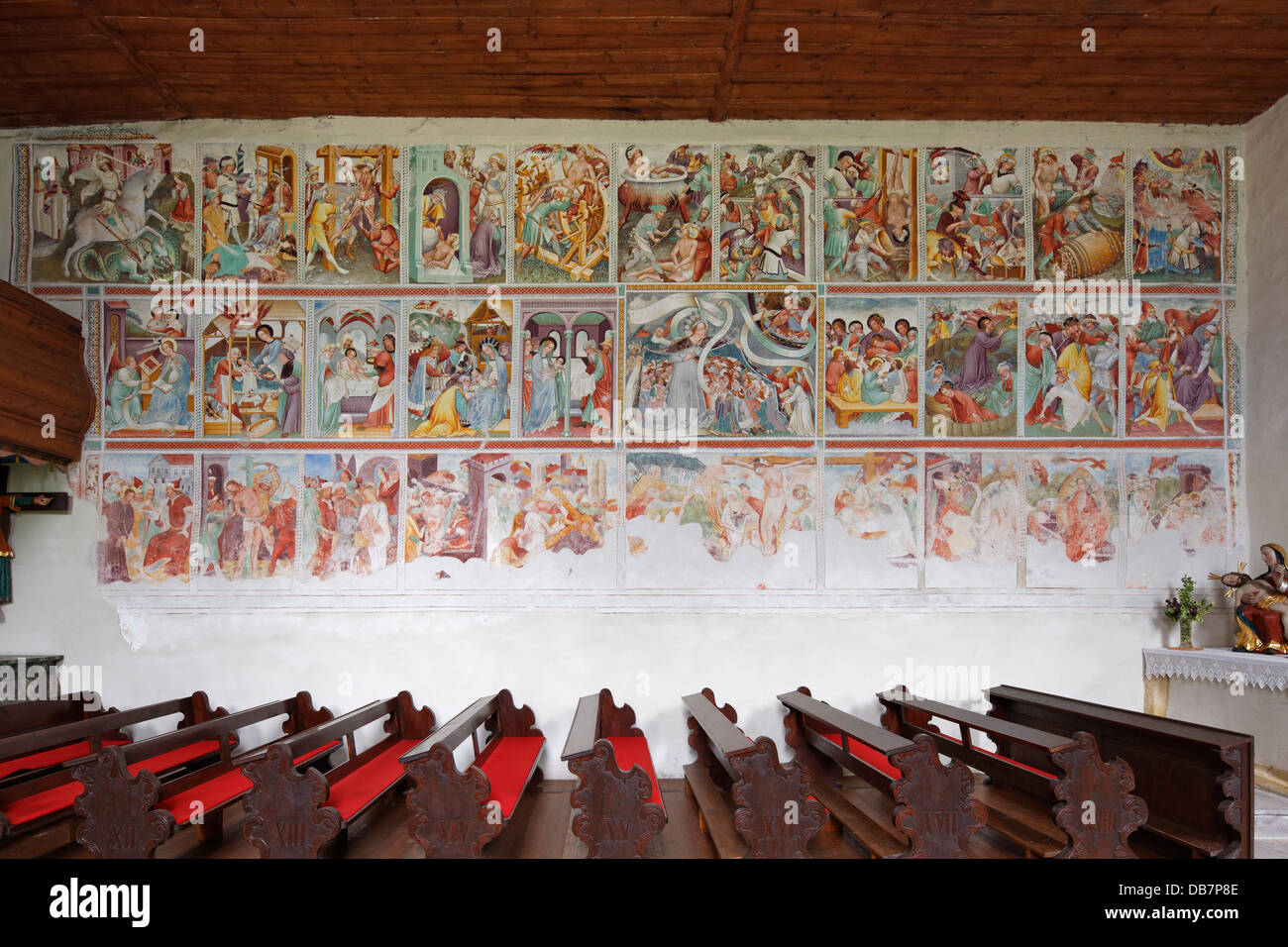 Frescoes by Thomas von Villach, around 1470, St. George's Church Stock Photo