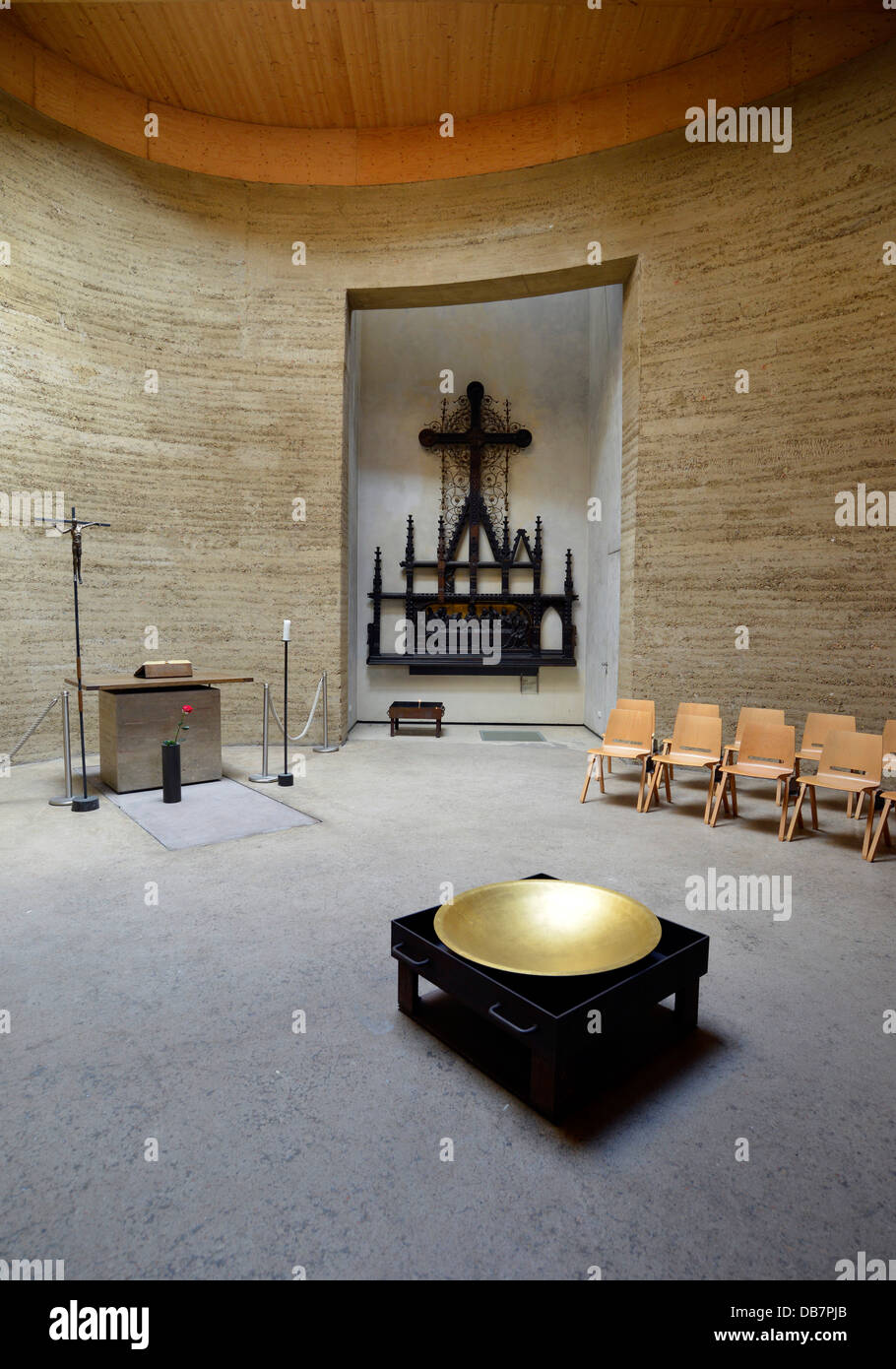 Interior, Chapel of Reconciliation, Berlin Wall Memorial Stock Photo