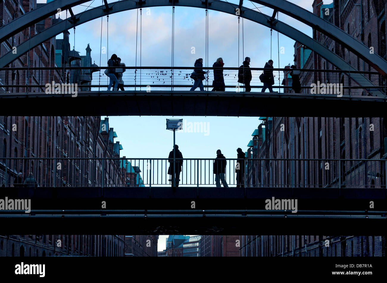Kehrwieder-Steg footbridge Stock Photo