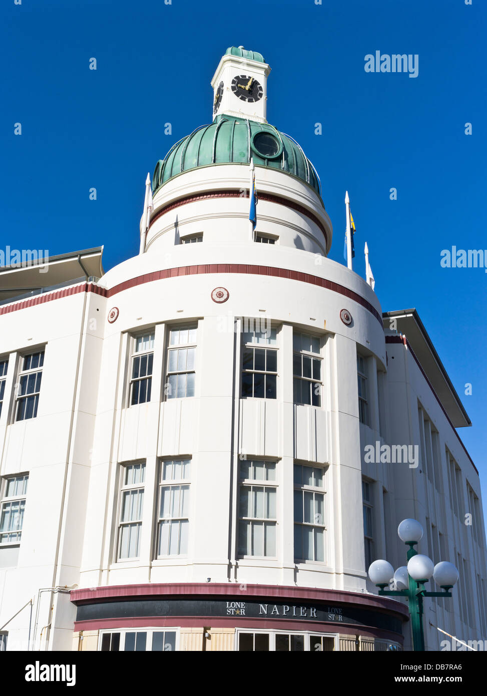 dh NAPIER NEW ZEALAND Dome TG building and clock tower art deco Stock