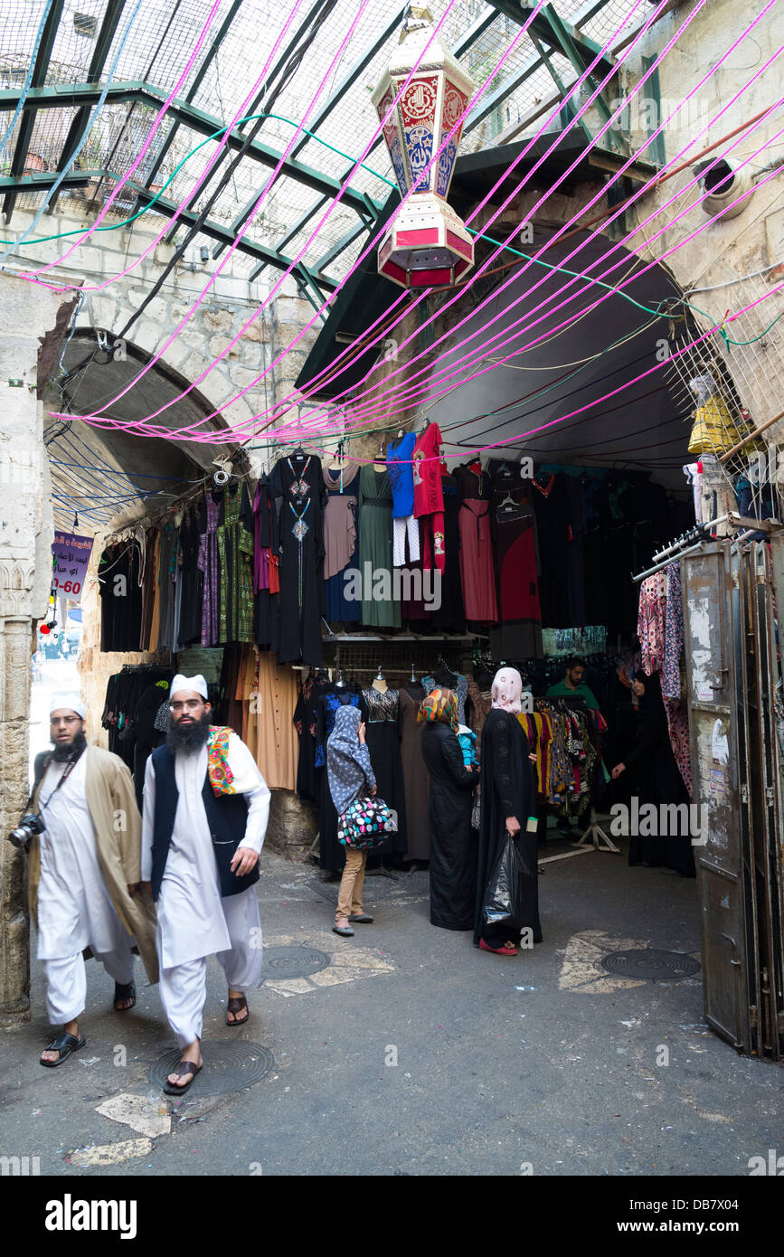 Ramadan pilgrims. Muslem quarter. Jerusalem Old City. Israel. Stock Photo