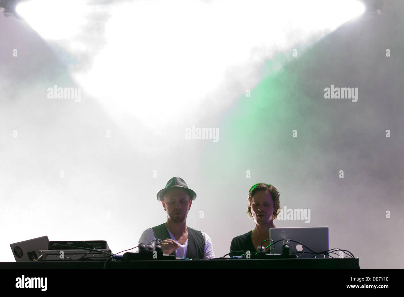 German DJ duo 'Booka Shade' performing live at Semana Academica de Lisboa at Estadio do Restelo in Belem - Day 3 Lisbon, Portugal - 14.05.11 Stock Photo