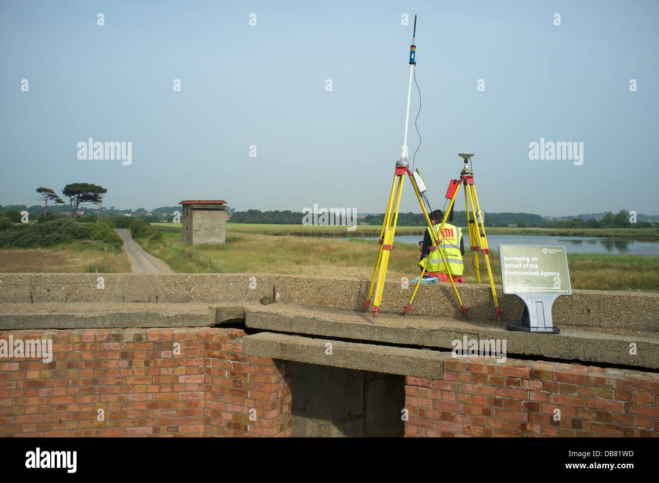 Survey being carried out by the Environment Agency (UK) Stock Photo