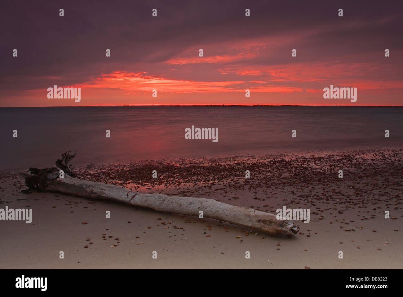 Sunset Seascape Isle of Wight Stock Photo