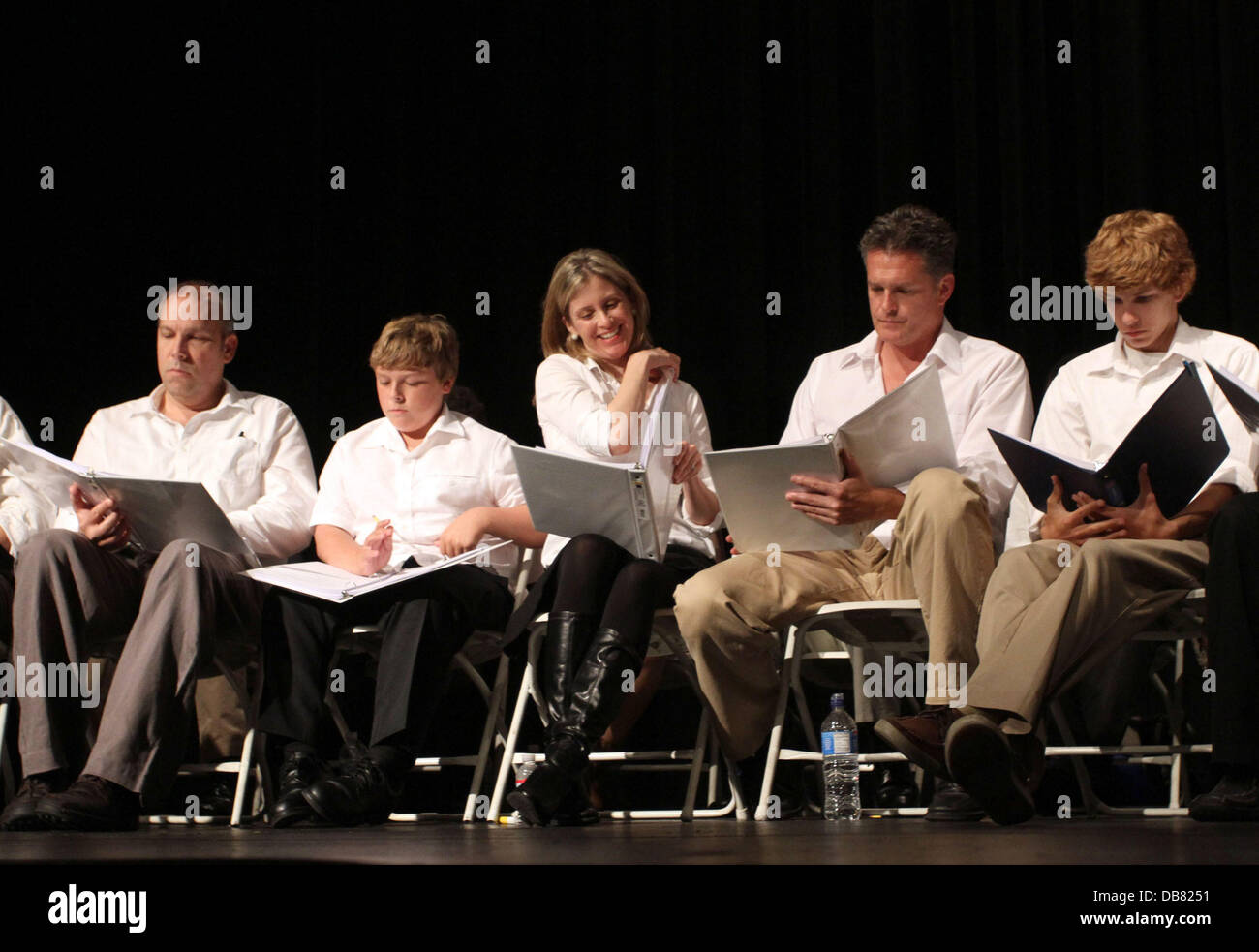 Robert Watzke, Zane Amundsen, Helen Slater, David Humphrey and Tyler Voss 'The Road To Freedom' live audience stage reading at The LACC Camino Theatre Los Angeles, California - 15.05.11 Stock Photo