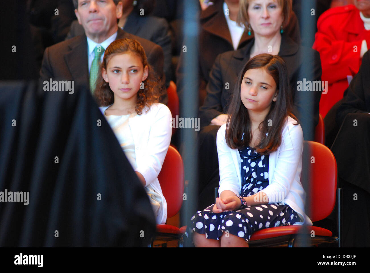 Rahm Emanuel daughters The 2011 Chicago Inauguration at the Jay Pritzker Pavilion Chicago, Illinois - 16.05.11 Stock Photo