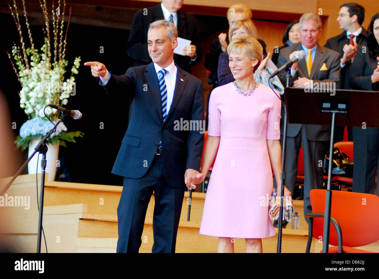 Rahm and Amy Emanuel The 2011 Chicago Inauguration at the Jay Pritzker Pavilion Chicago, Illinois - 16.05.11 Stock Photo