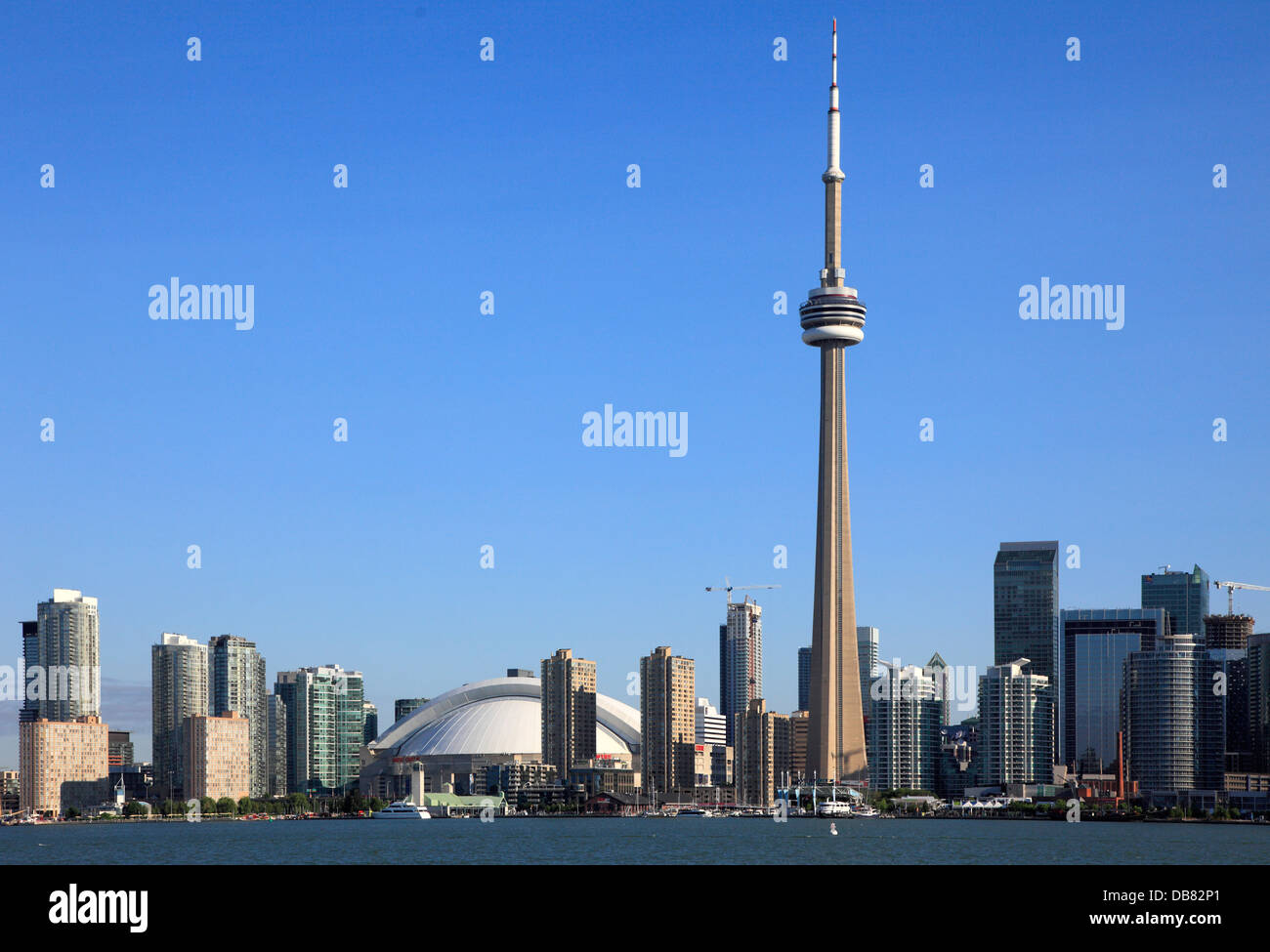 Canada, Ontario, Toronto, skyline, Rogers Centre, CN Tower, Stock Photo