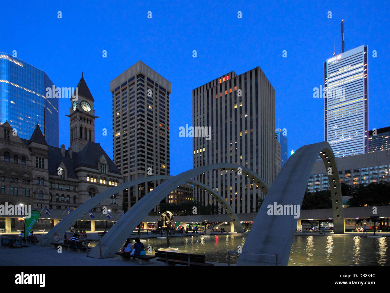 Canada, Ontario, Toronto, Nathan Phillips Square, fountain Stock Photo