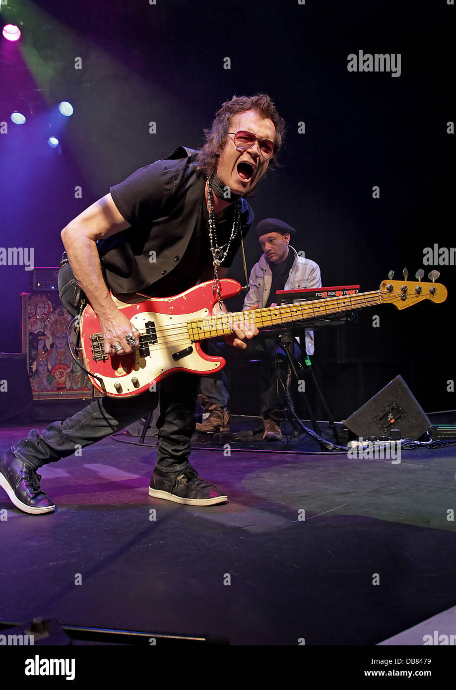 Former Deep Purple bass player Glenn Hughes, now of Black Country Communion, performs on stage at Pacific Road Arts Centre. Birkenhead, England - 17.05.11 Stock Photo