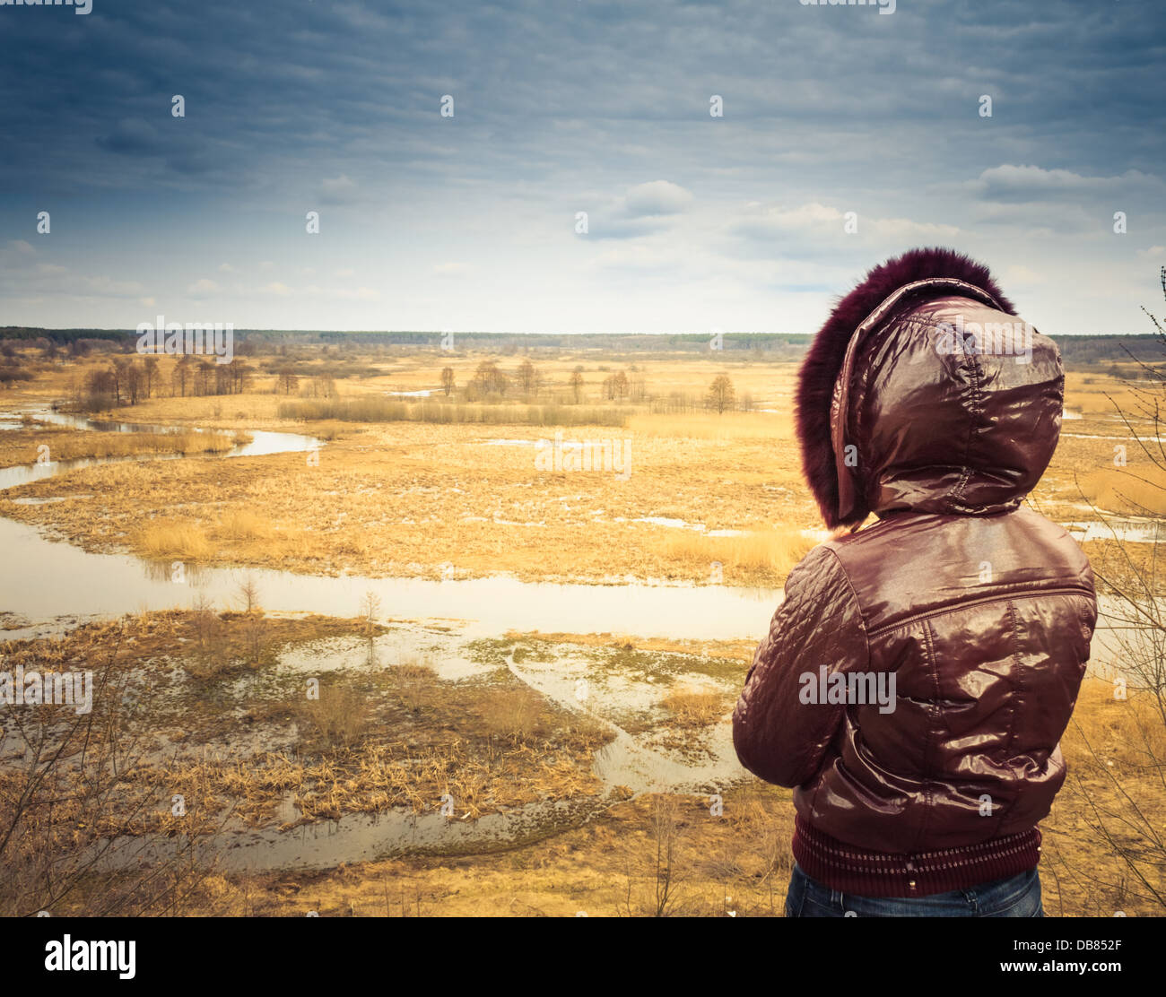 Woman hood lake hi-res stock photography and images - Alamy