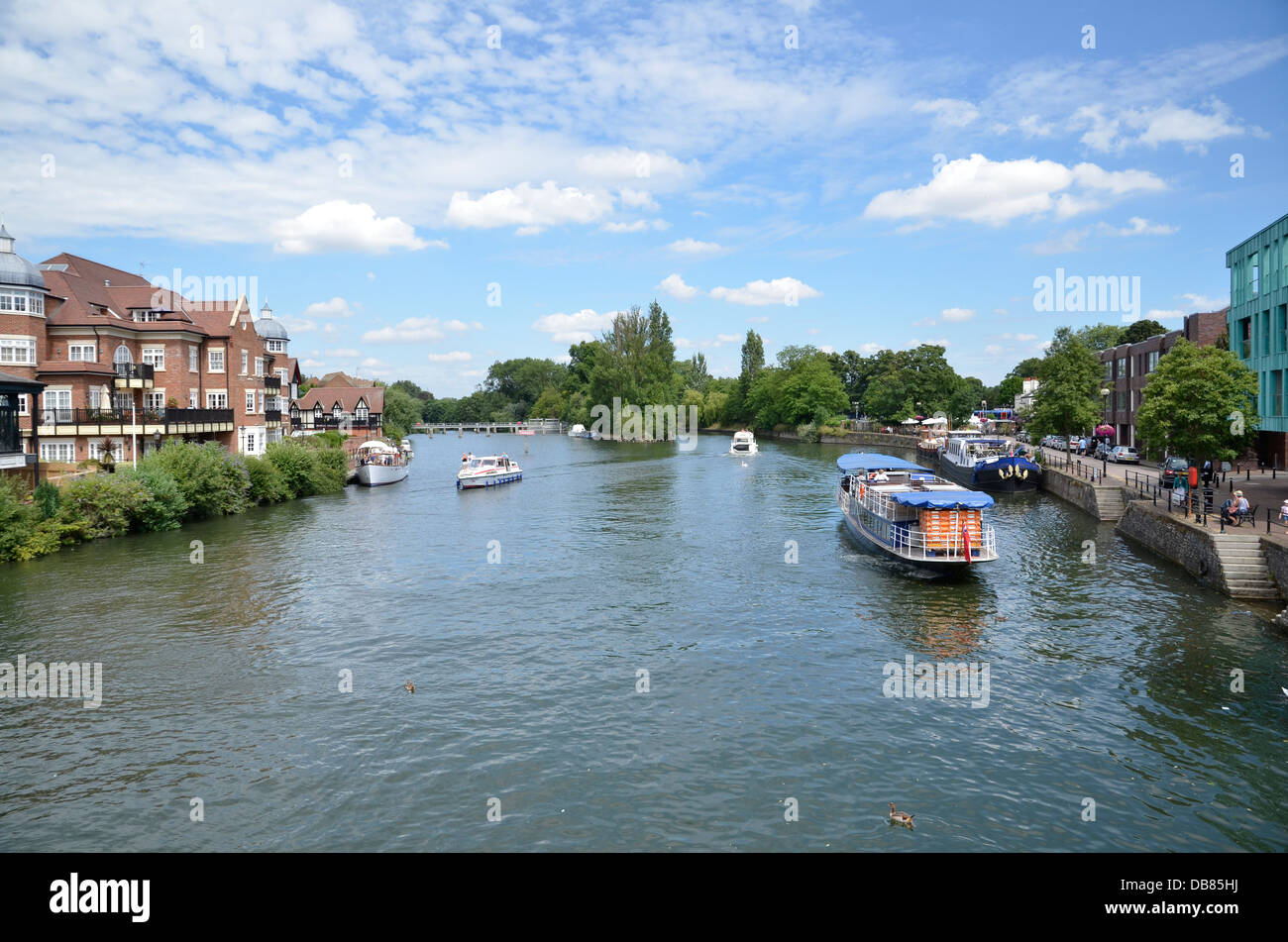 The River Thames with Eton on the left and Windsor on the right Stock Photo