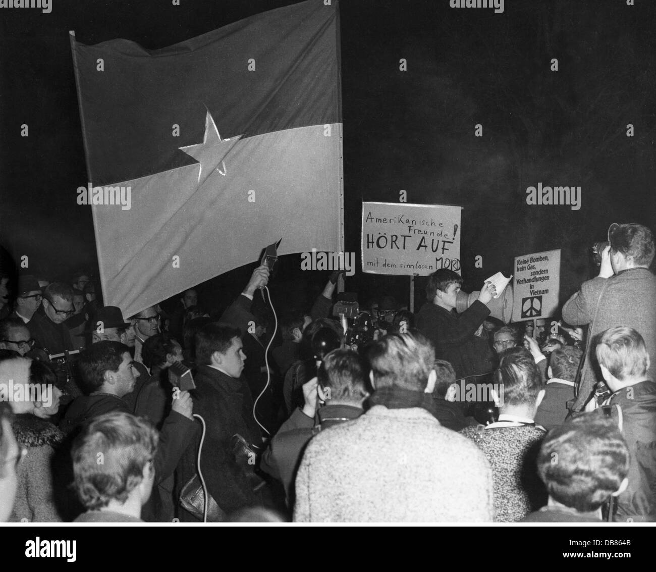 demonstrations, Germany, students protestig against the Vietnam War, Munich, Germany, 24.2.1966, Additional-Rights-Clearences-Not Available Stock Photo