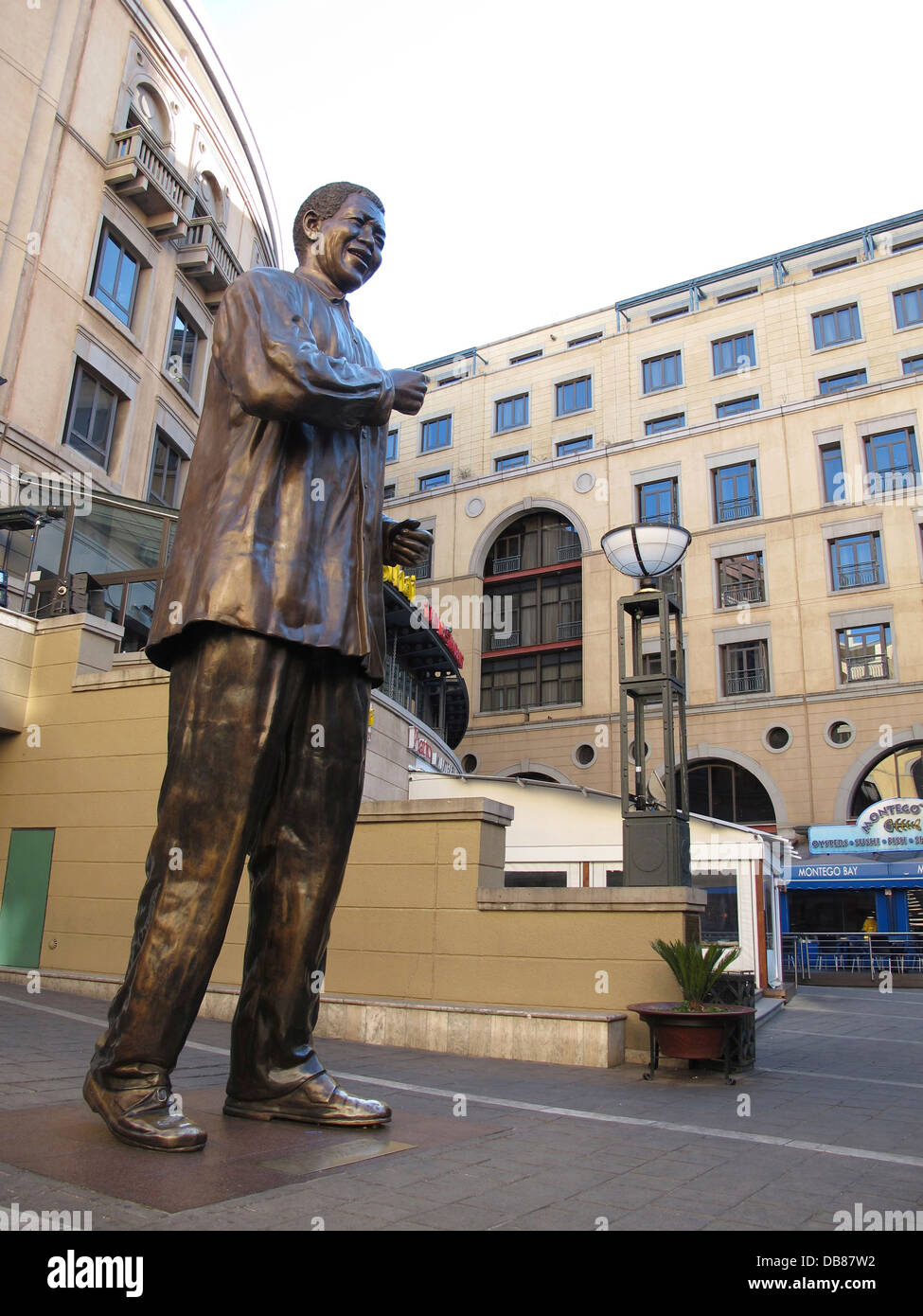 statue of Nelson Mandela in Sandton Square, Johannesburg Stock Photo