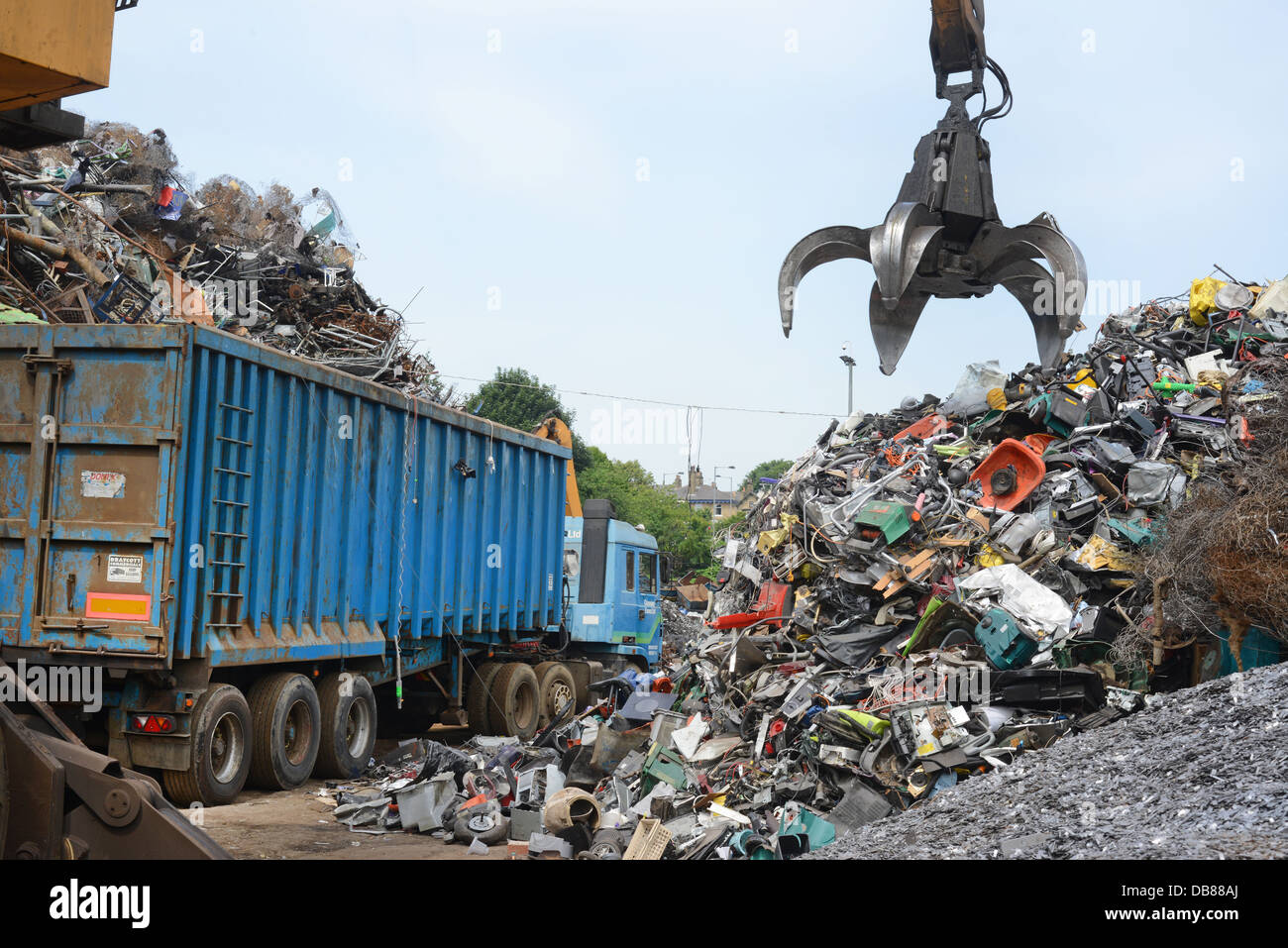 disposal of WEEE waste electronic and electrical equipment being loaded