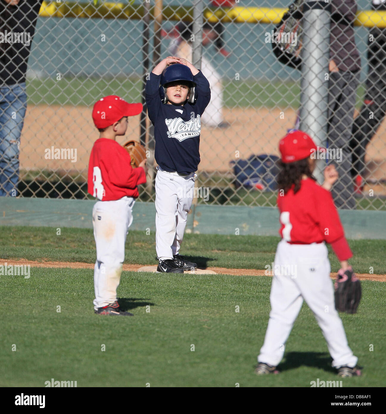 Sean Preston Federline batting and running bases during his little