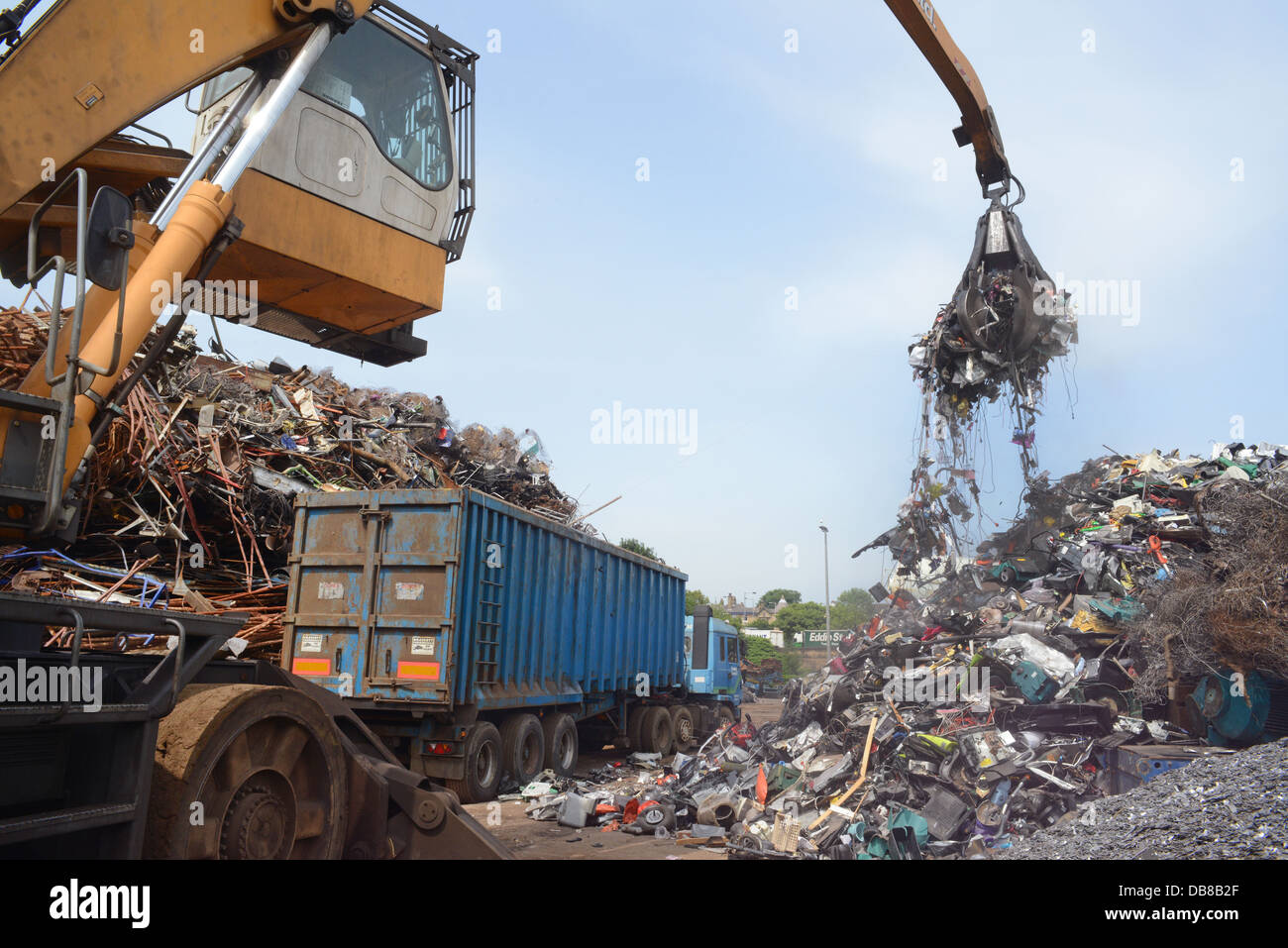 disposal of WEEE waste electronic and electrical equipment being loaded