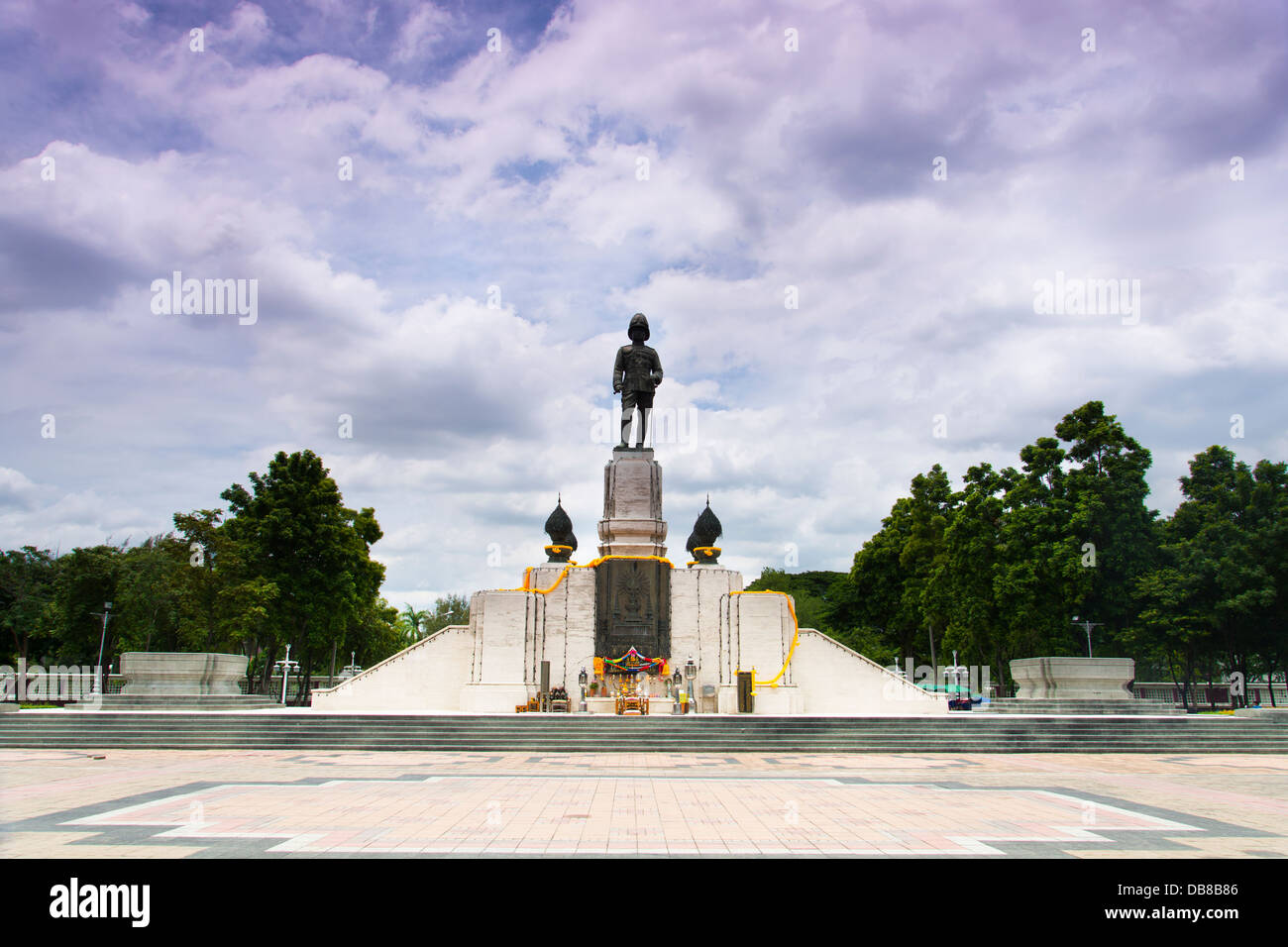 The statue of king Rama IV of Thailand in Bangkok Stock Photo