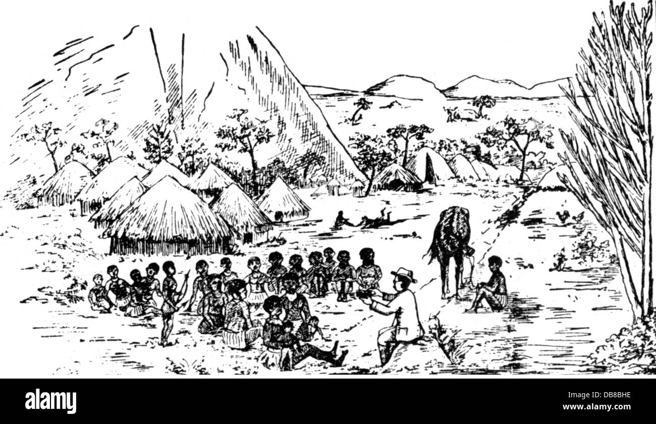 colonialism, missionary with natives, wood engraving, 19th century, 19th century, imperialism, colonial supremacy, colonial rule, colony, colonies, religion, religions, Christianity, mission, missions, missionary, missionaries, assembly, native, natives, indigenous people, historic, historical, people, Additional-Rights-Clearences-Not Available Stock Photo