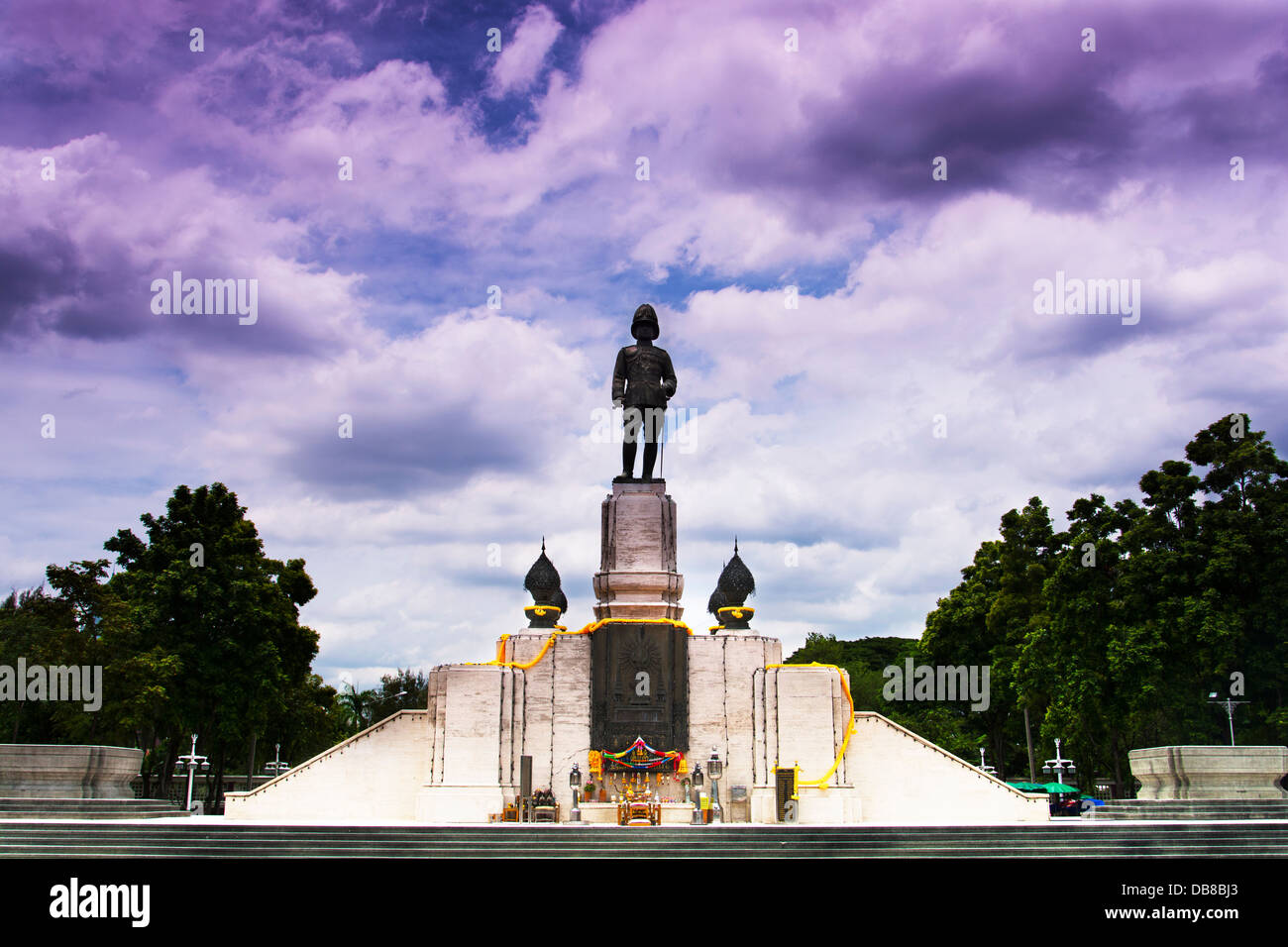 The statue of king Rama IV of Thailand in Bangkok Stock Photo