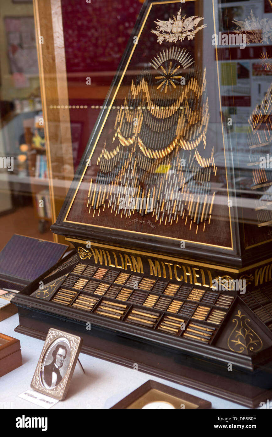 UK, England, Birmingham, Jewellery Quarter, Pen Museum, ornate display 