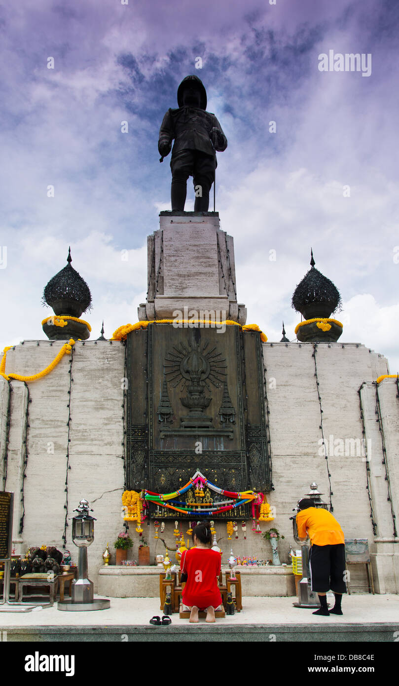 The statue of king Rama IV og Thailand in Bangkok Stock Photo