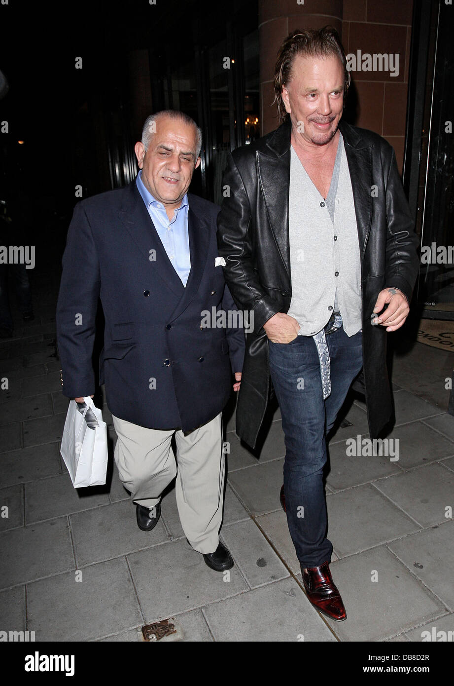 Mickey Rourke leaving C London restaurant in Mayfair. London, England ...