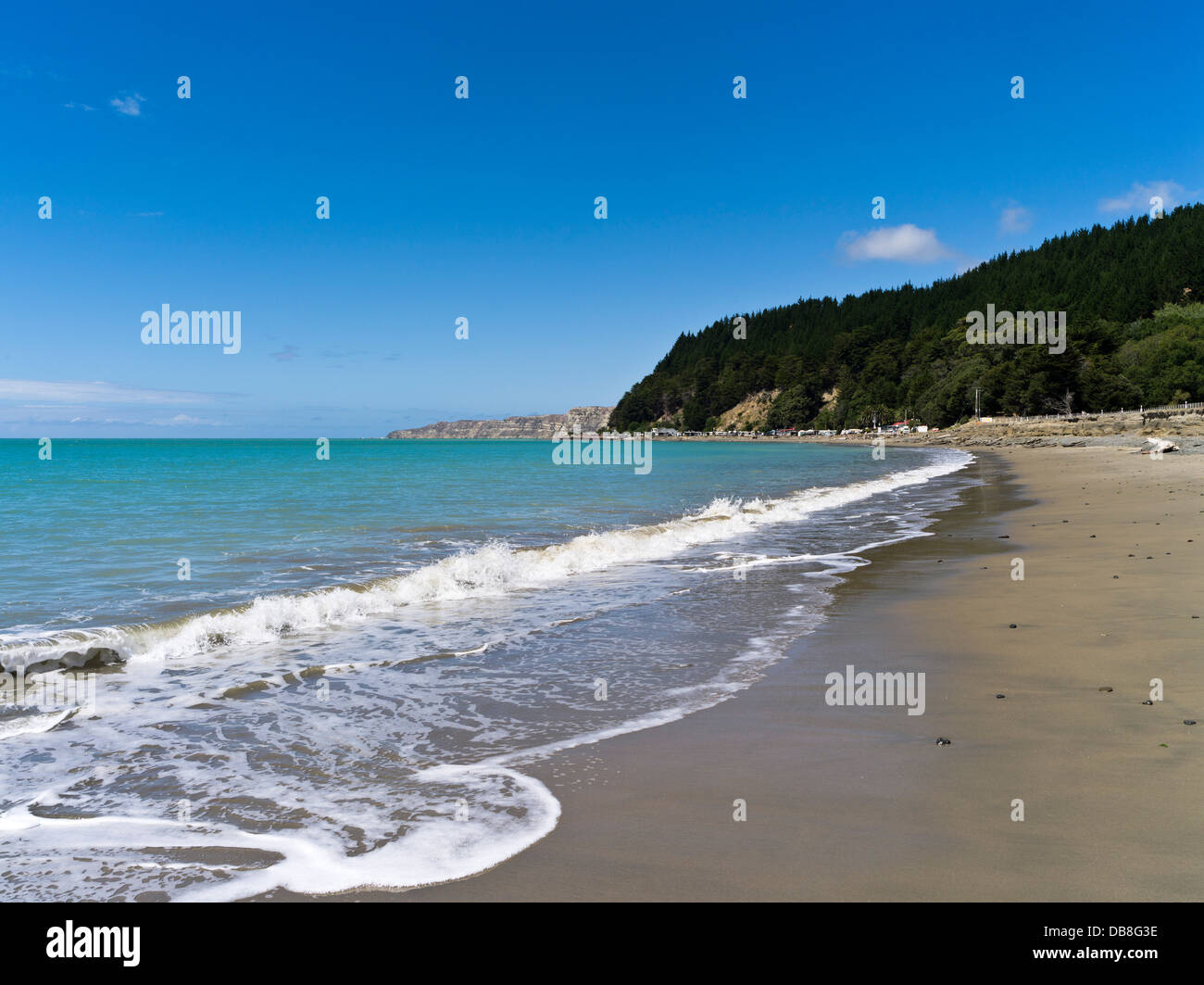 dh Clifton HAWKES BAY NEW ZEALAND Clifton beach and Cape Kidnappers east coast sea shore north Stock Photo