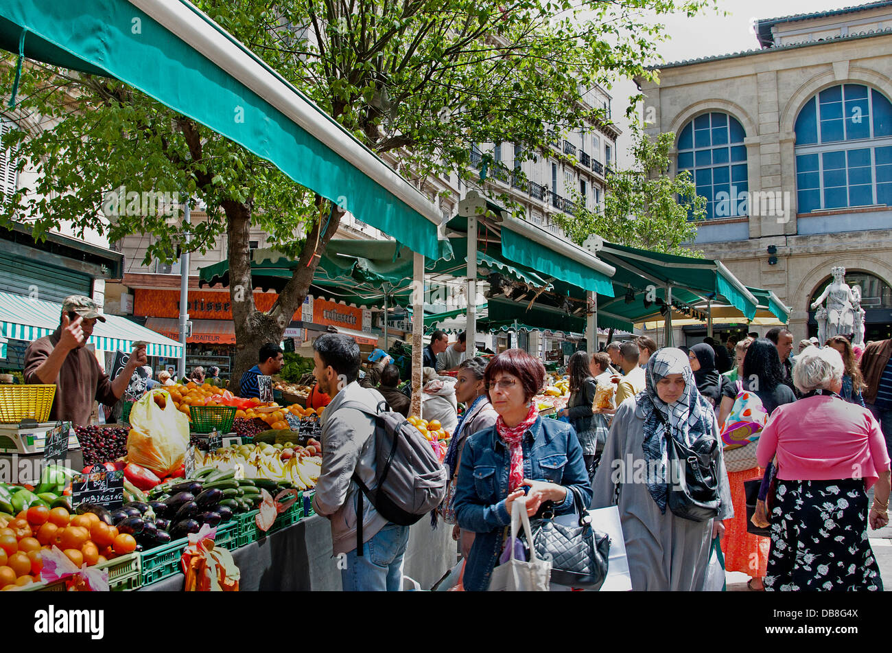 Marseilles French Noailles the city's Arab quarter food market north of