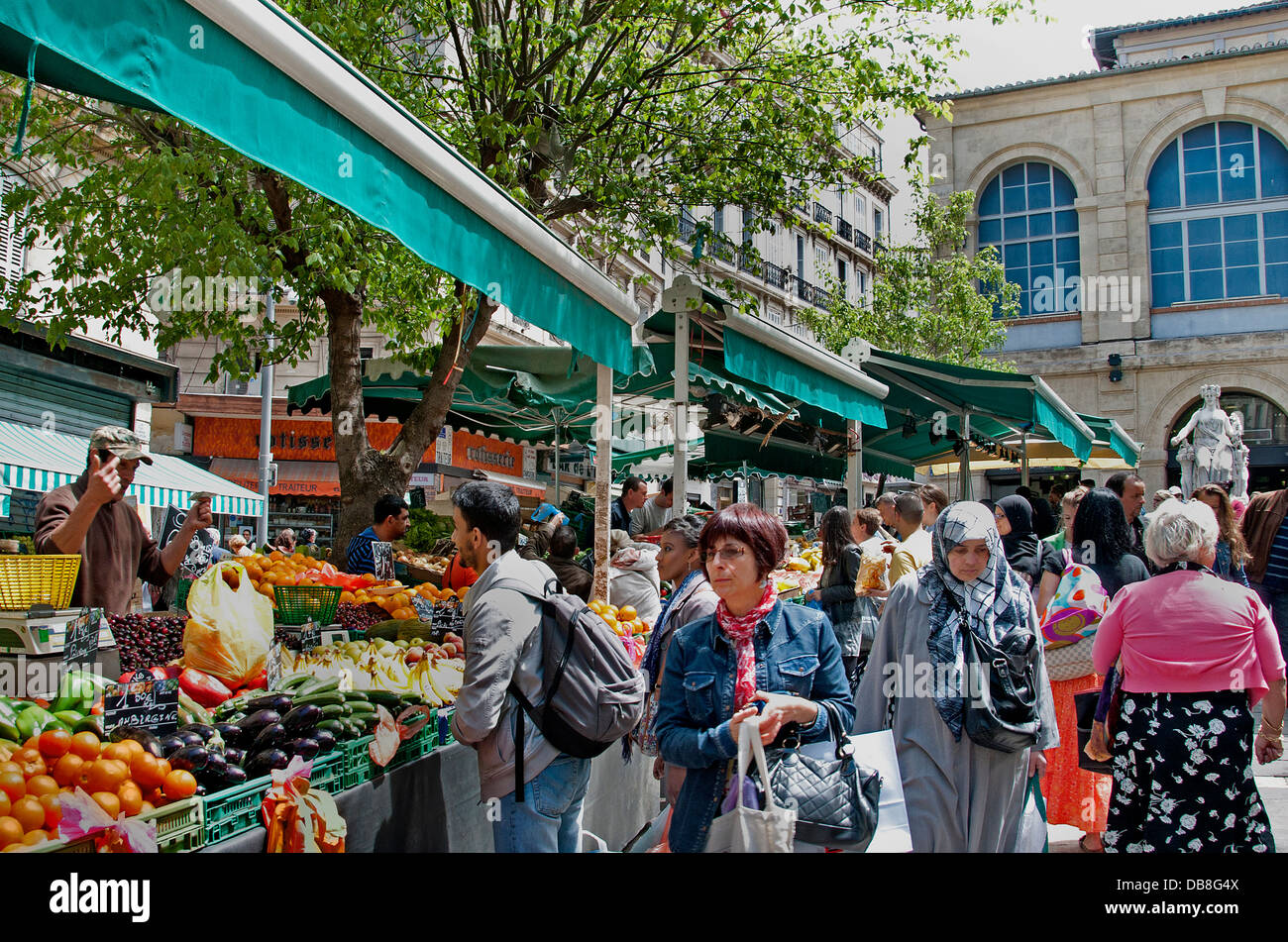 Marseilles French Noailles the city's Arab quarter food market north of Vieux Port France French Stock Photo