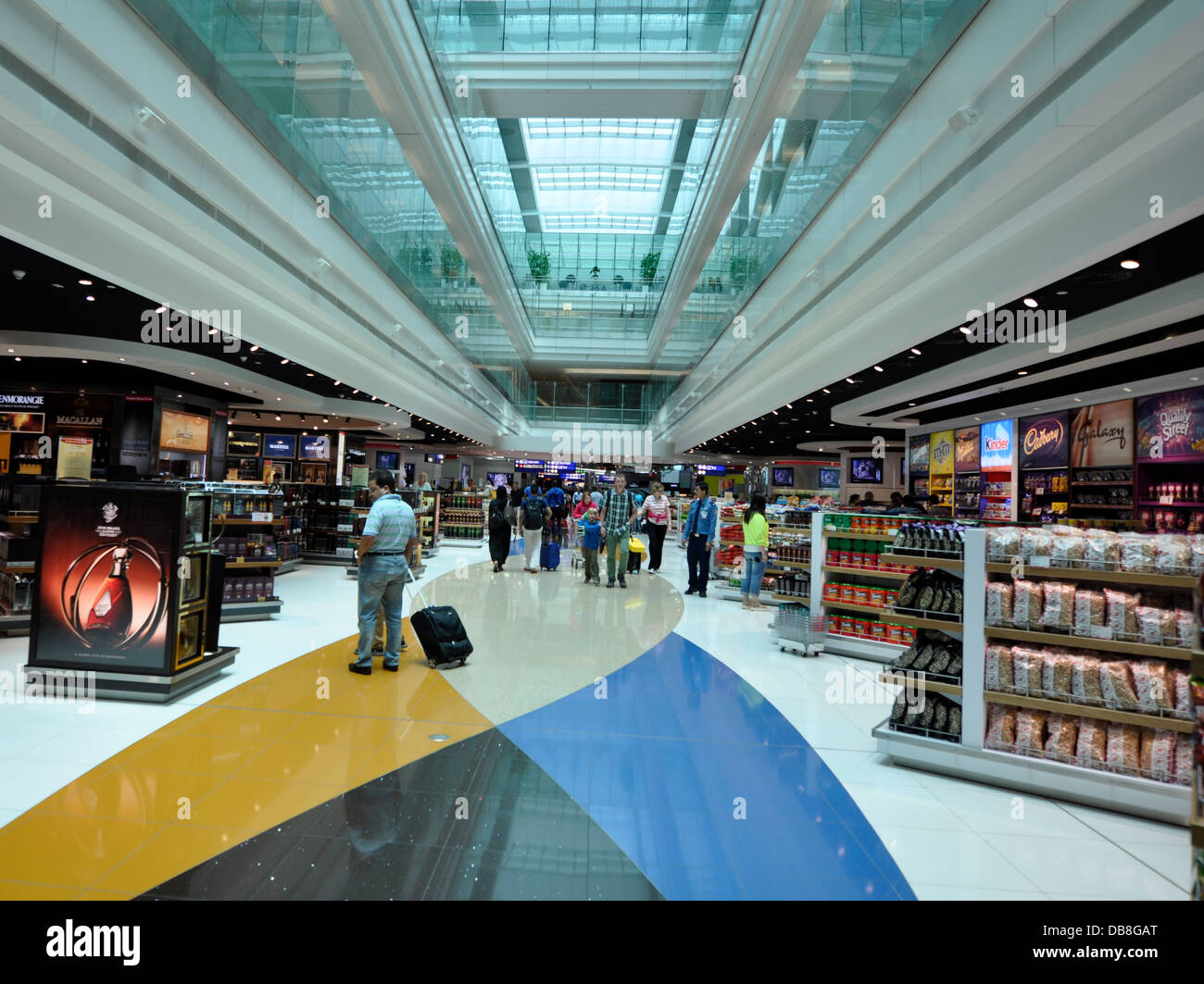 Fly Emirates boeing 777 docking in Beijing International airport Stock Photo