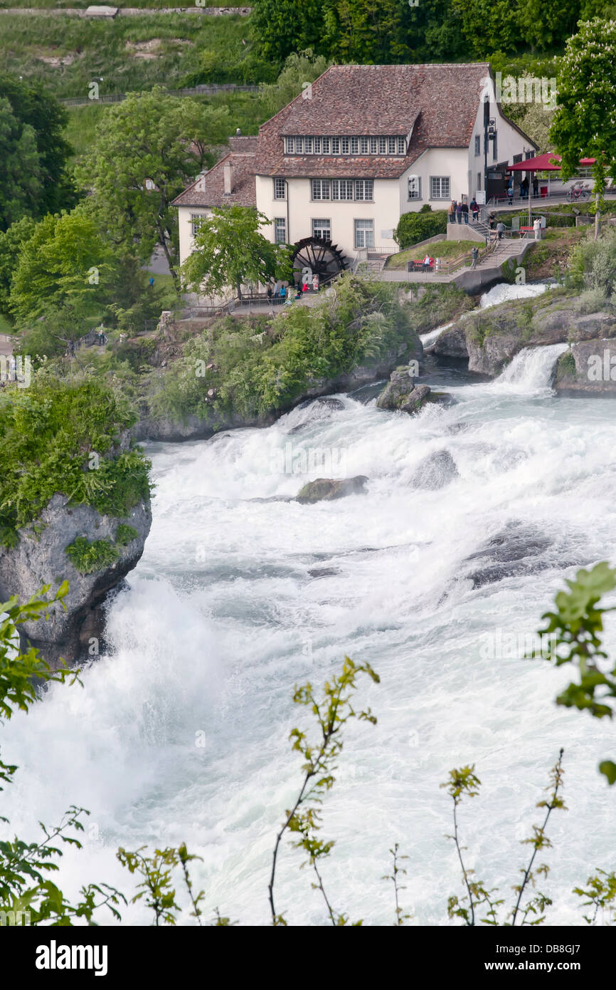 View of Rhine Falls from Laufen Castle, Schloss Laufen, Switzerland Stock Photo