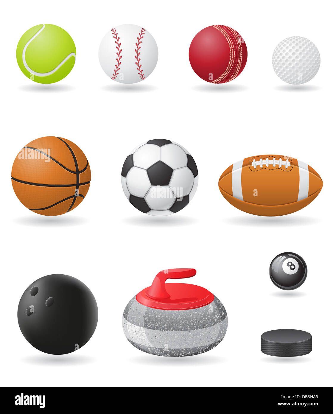 set icons sport balls illustration isolated on white background Stock ...