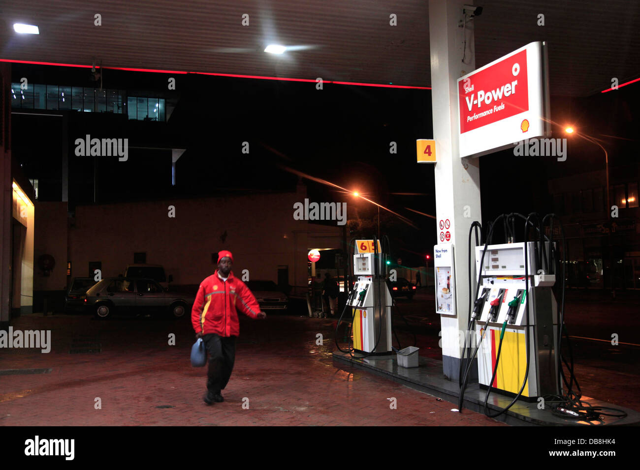 petrol attendant at a Shell petrol station in Sea Point, Cape Town