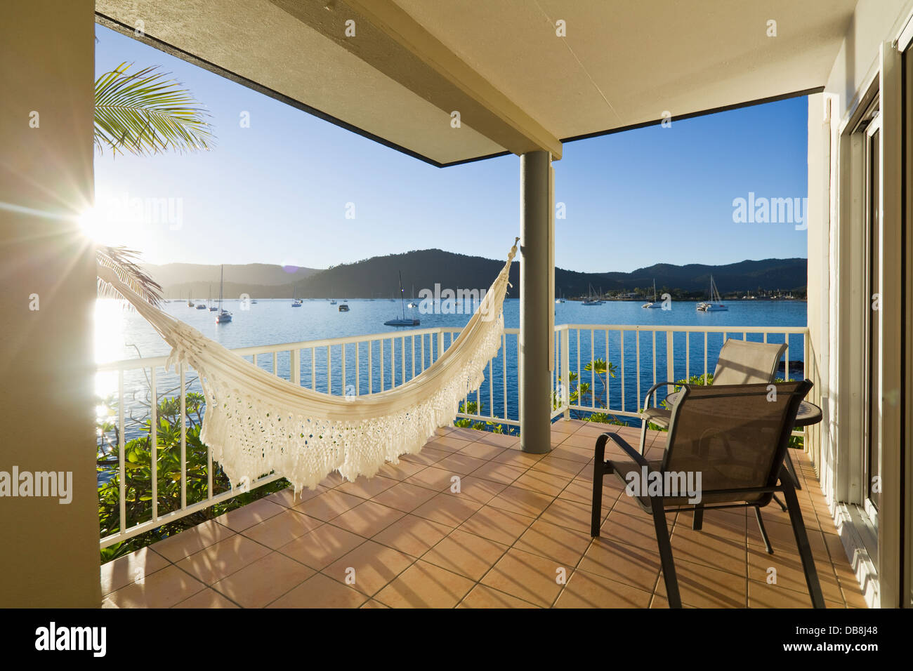 Waterfront views from the Coral Sea Resort. Airlie Beach, Whitsundays, Queensland, Australia Stock Photo