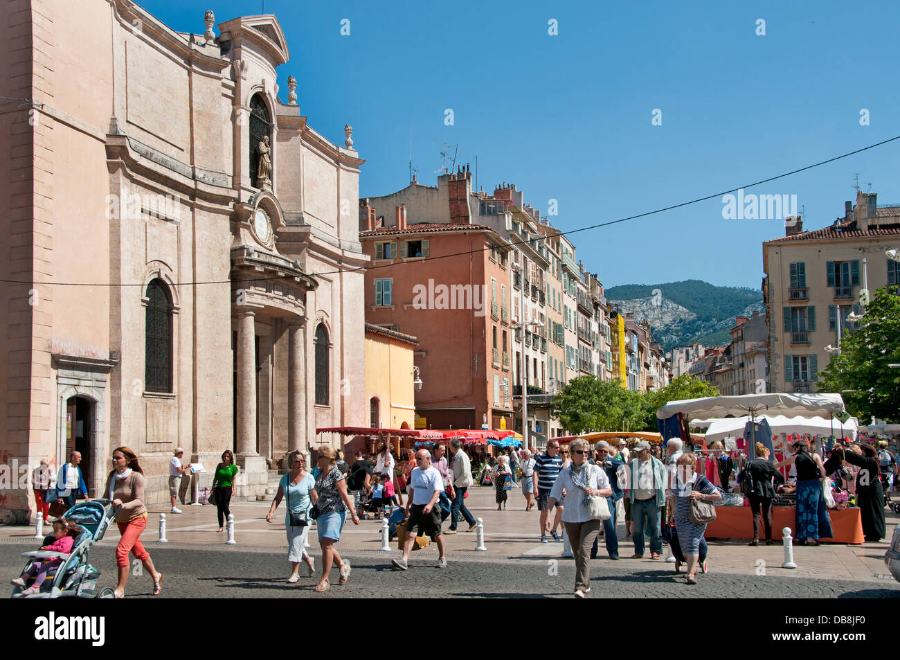 Marche Cours Toulon Farmers Market Open Air Toulon France French Riviera Mediterranean Stock Photo