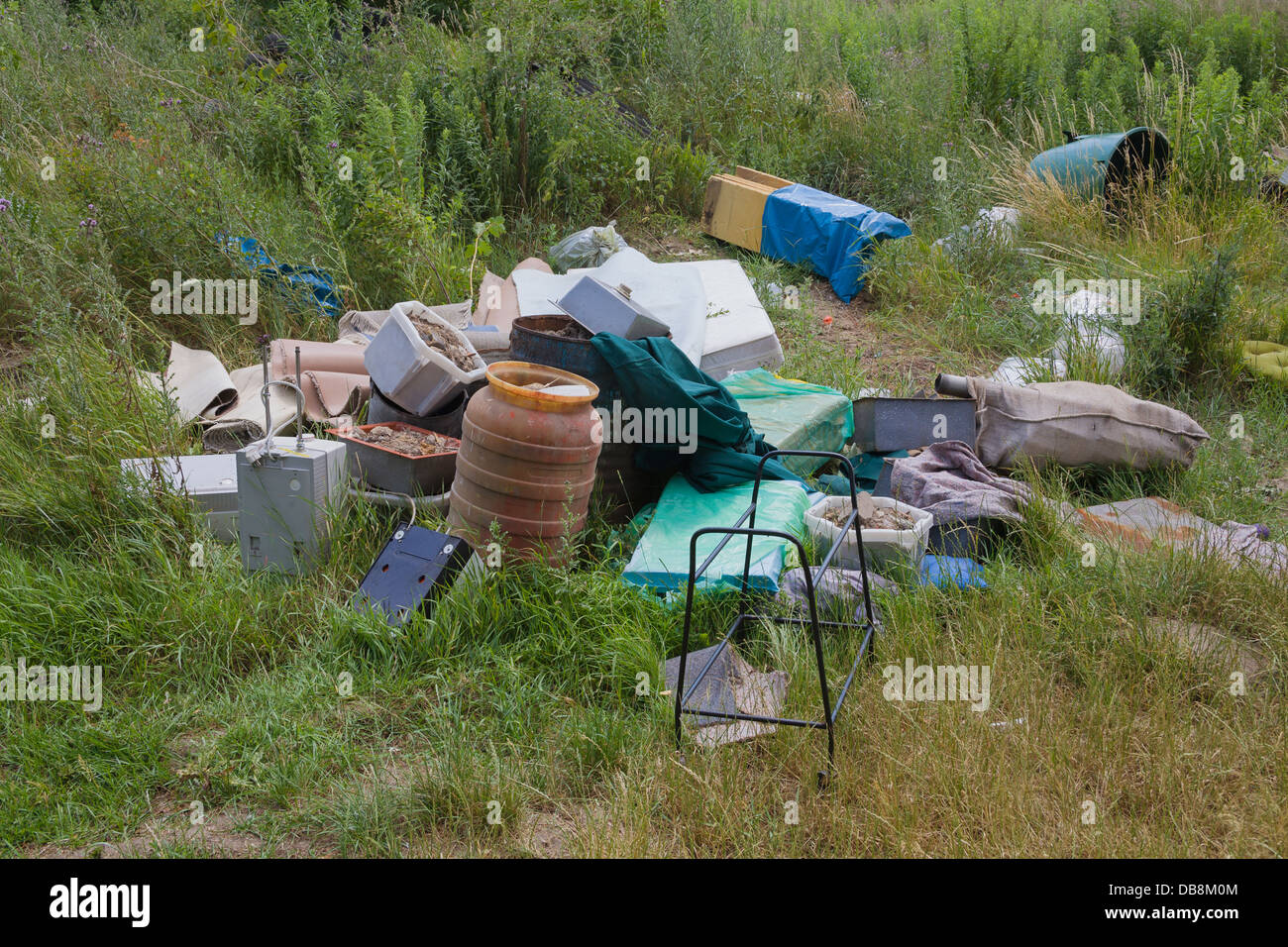 Illegal waste dump at the edge of a field Stock Photo Alamy