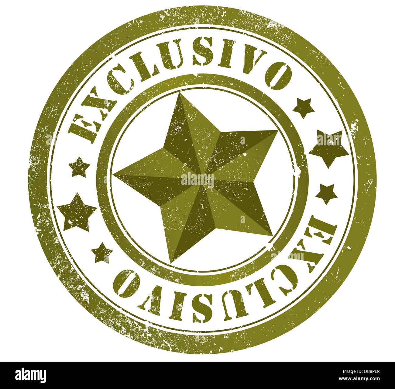 exclusive (in male) grunge stamp, in spanish language Stock Photo Alamy